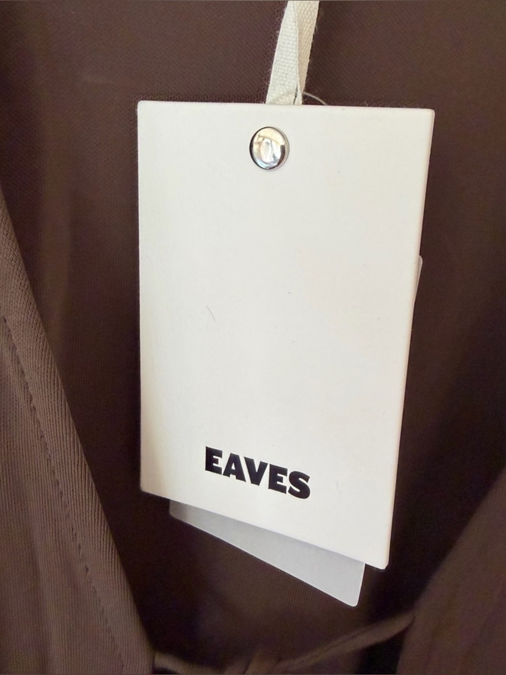 EAVES Lian Reversible Top Deep V Tie-Front Blouse Brown Jersey FWRD M - Picture 9 of 11